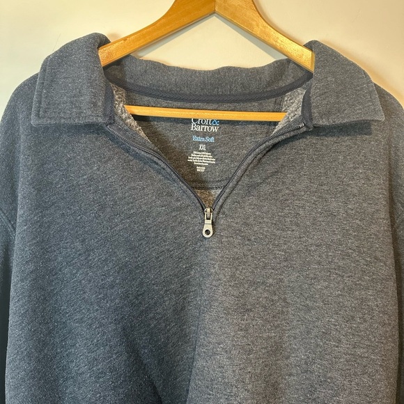 Croft & Barrow Blue Quarter Zip Sweater - Picture 2 of 4